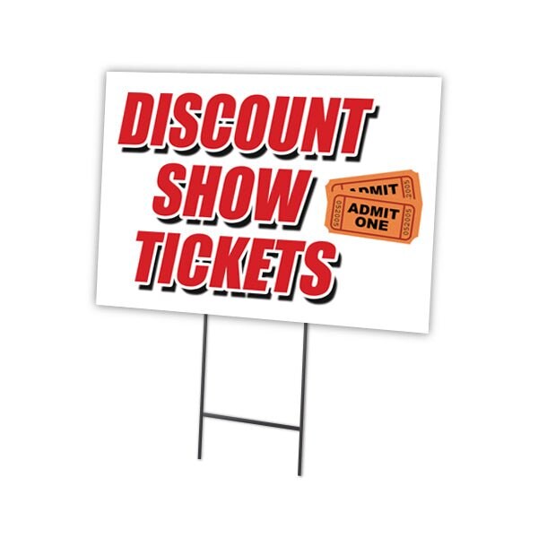 Signmission Discount Show Tickets Yard & Stake outdoor plastic coroplast window, C-1216-DS-Discount Show Tickets C-1216-DS-Discount Show Tickets - main